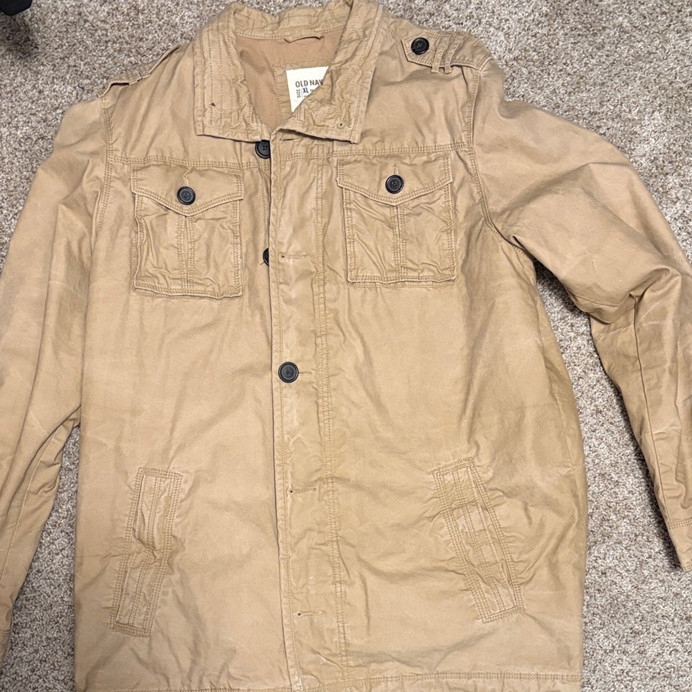 Old Navy Men's Light Brown Military Jacket